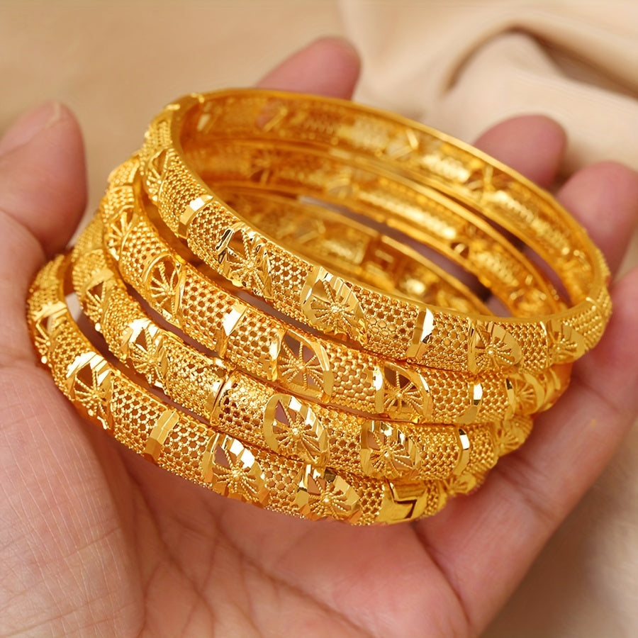 Open-Back Bangle in 18K Gold Plating for Women Stylish Jewelry