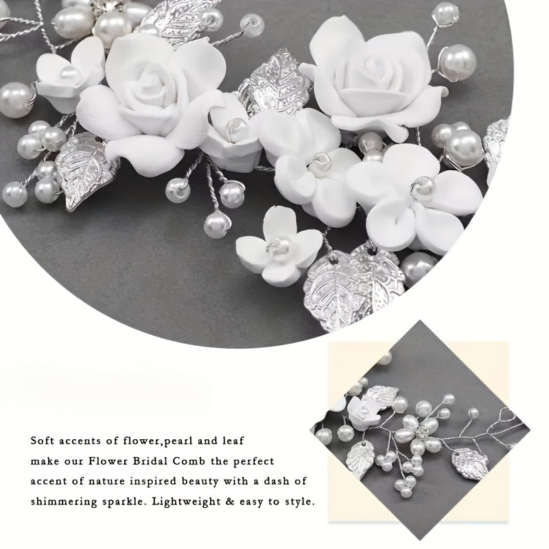 Wedding Hair Vine for Women and Girls with Pearls and Rhinestones Bridal Hair Accessories