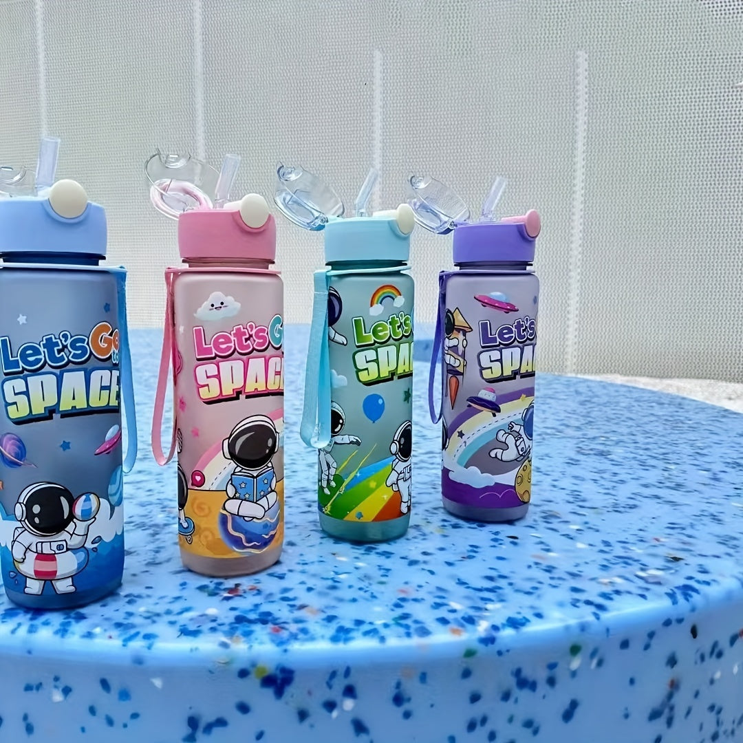 Leak-Proof Space-Themed 700ml BPA-Free High-Temperature Resistant Water Bottle for Outdoor Activities