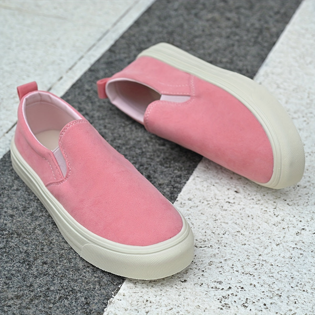 Women's Slip-On Loafers Breathable Flannel Upper Casual All-Season Shoes