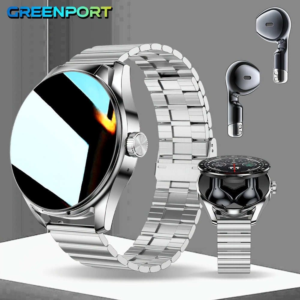 2-in-1 Aqlli soat va simsiz quloqchinlar 1.46 dyuymli HD displey NFC sport rejimlari