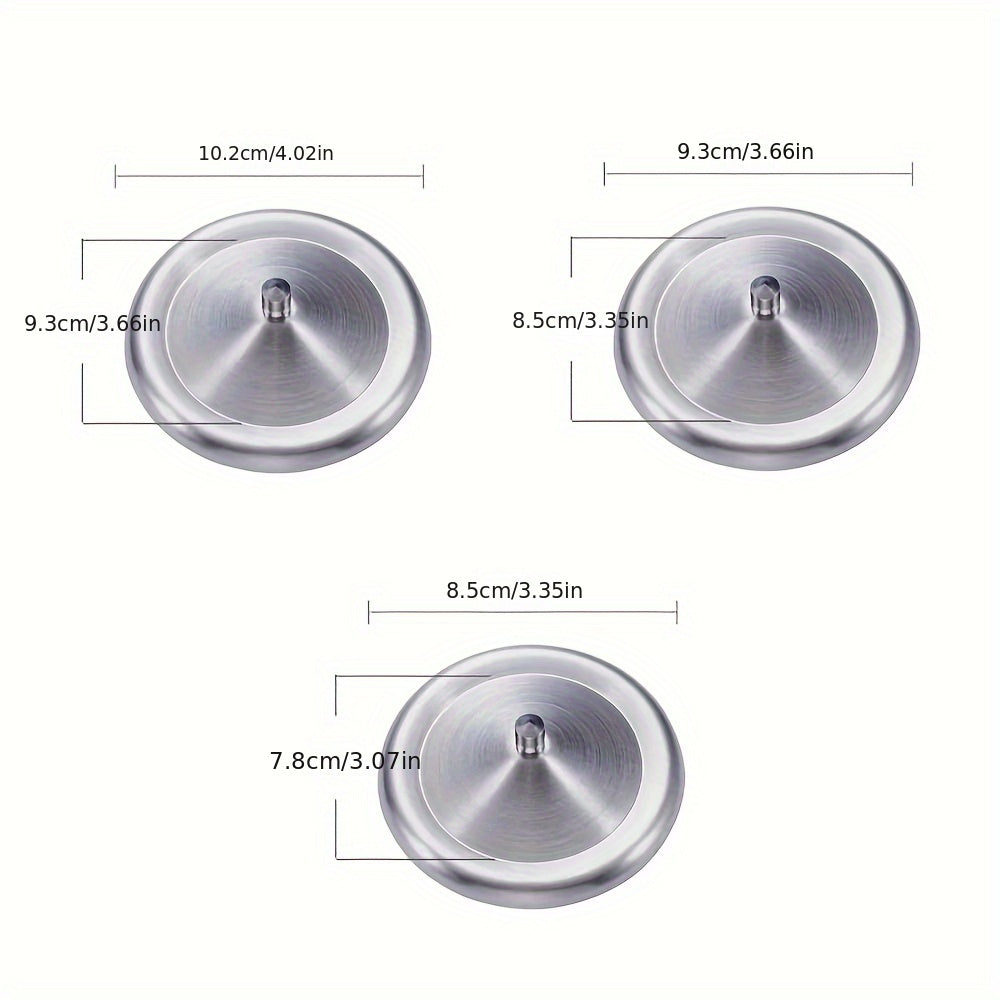 Stainless Steel Leakproof Cup Lids for Mugs in 3 Sizes 8.5/9.3/10.2cm Dust-Proof Drink Covers