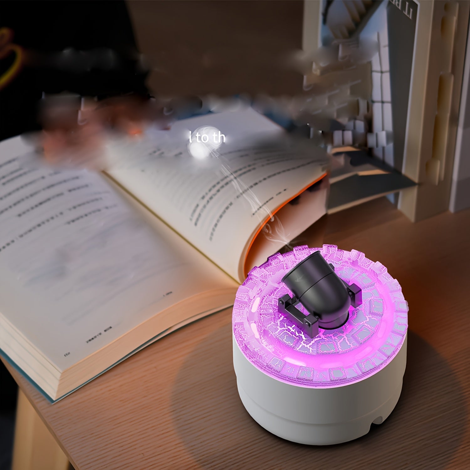 Кольцо-увлажнитель с распылением воды для офиса, спальни, цветового диффузора, ароматерапии, USB, настольный