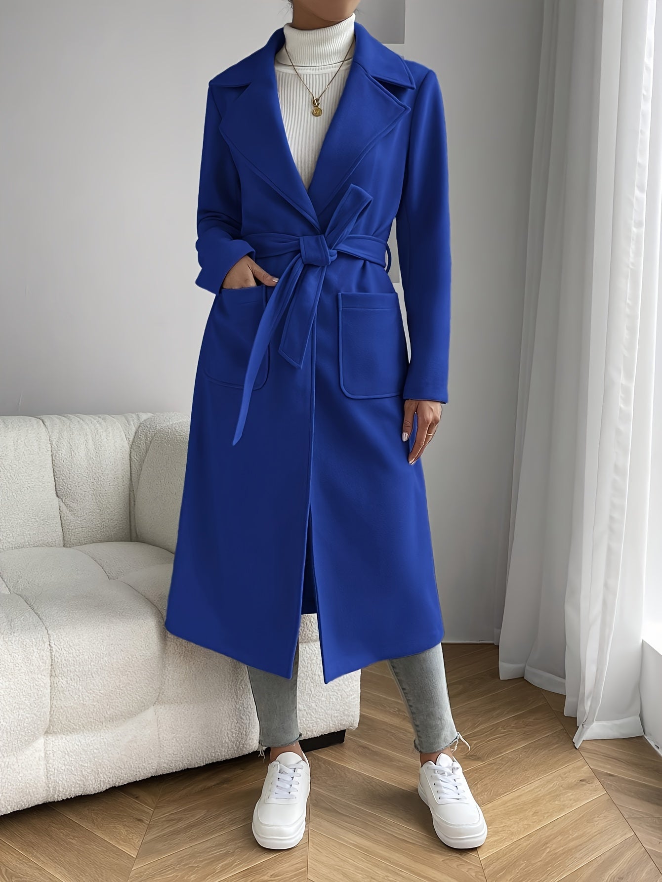 Kishki va Qish uchun Zamonaviy Kamarli Palto, Ayollar Kiymishi