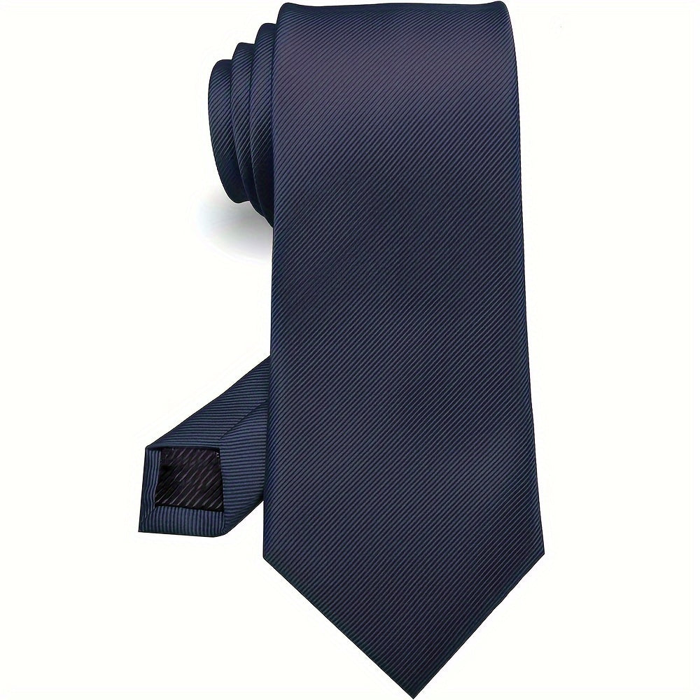 Men's Solid Color Silk Tie for Business Formal Attire