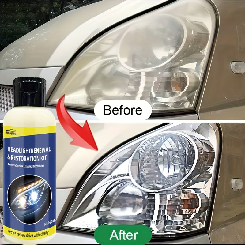 Universal Car Headlight Restoration Kit - Portable Polishing for Oxidation and Scratches