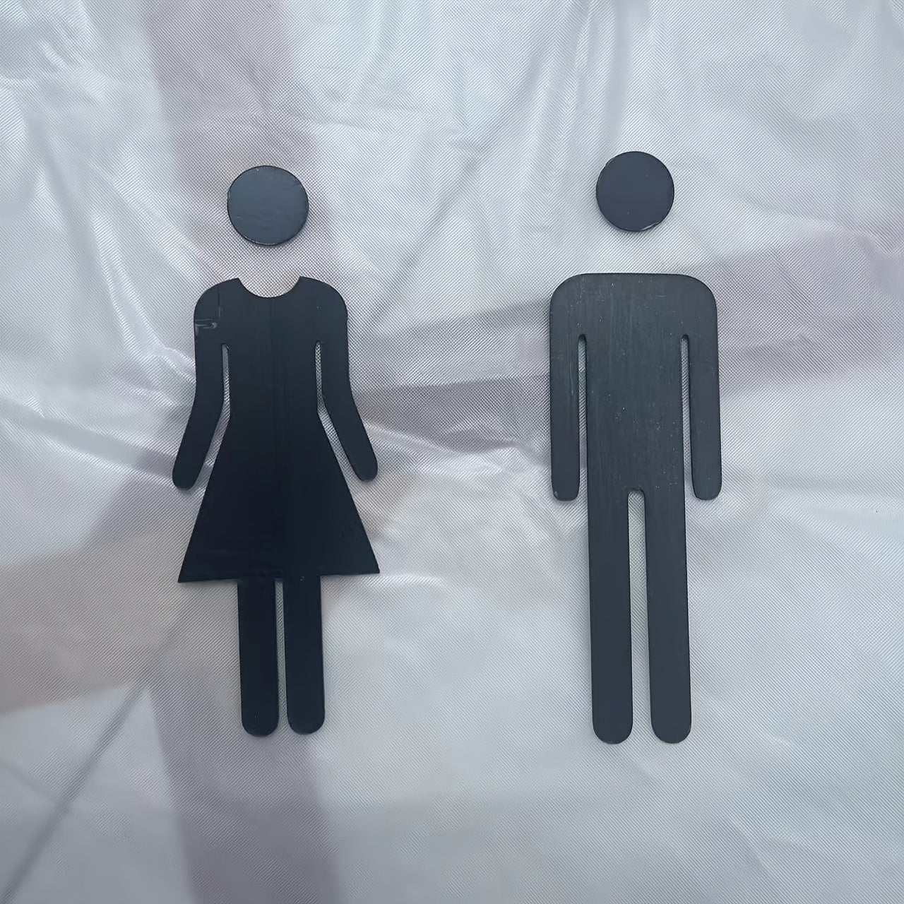 Set of 2 Gender-Neutral Bathroom Signs for Restroom Decor and Office Use