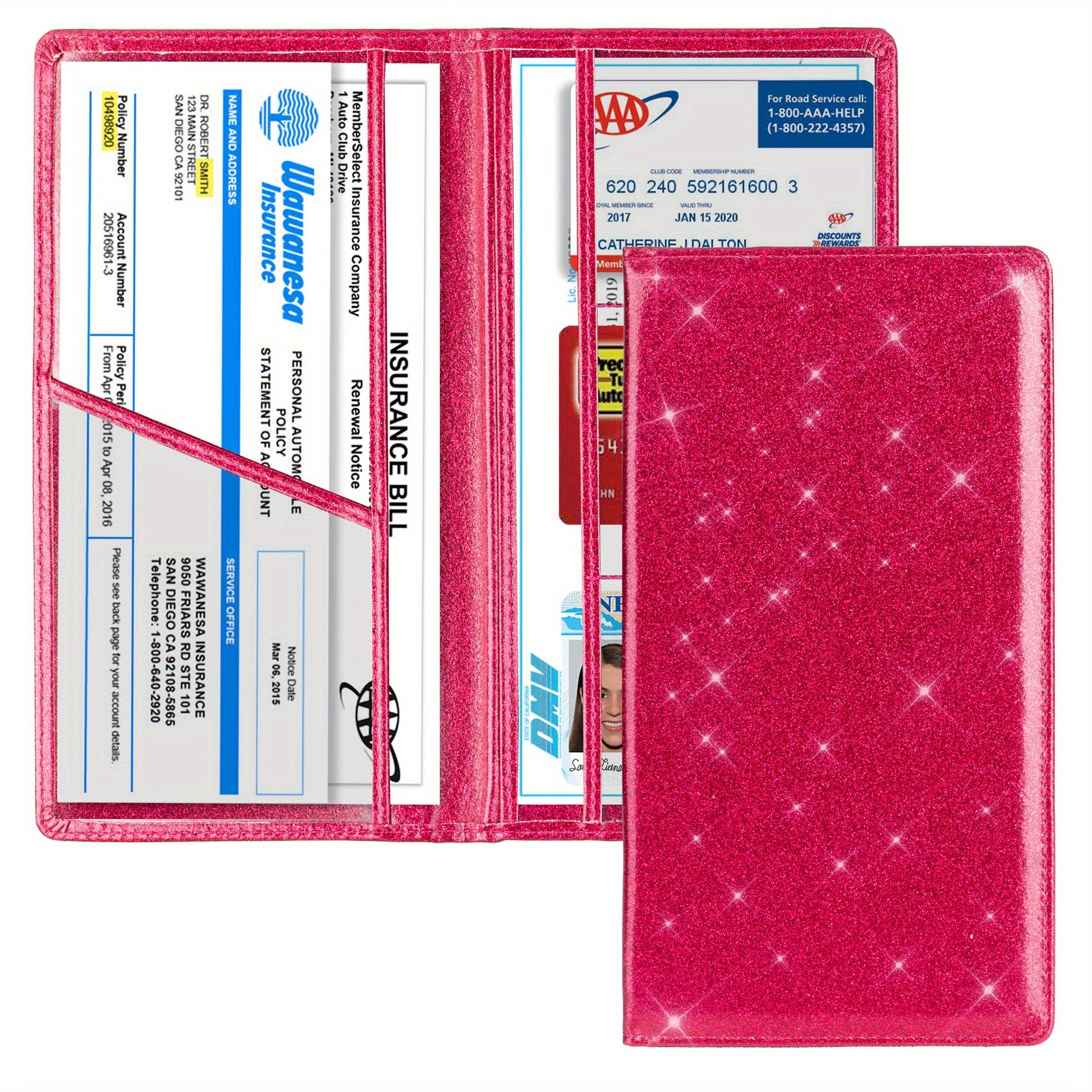 Avtomobil litsenziyasi va sug'urta kartasi tutqichli charmli transport hujjatlarini tashkil etuvchi