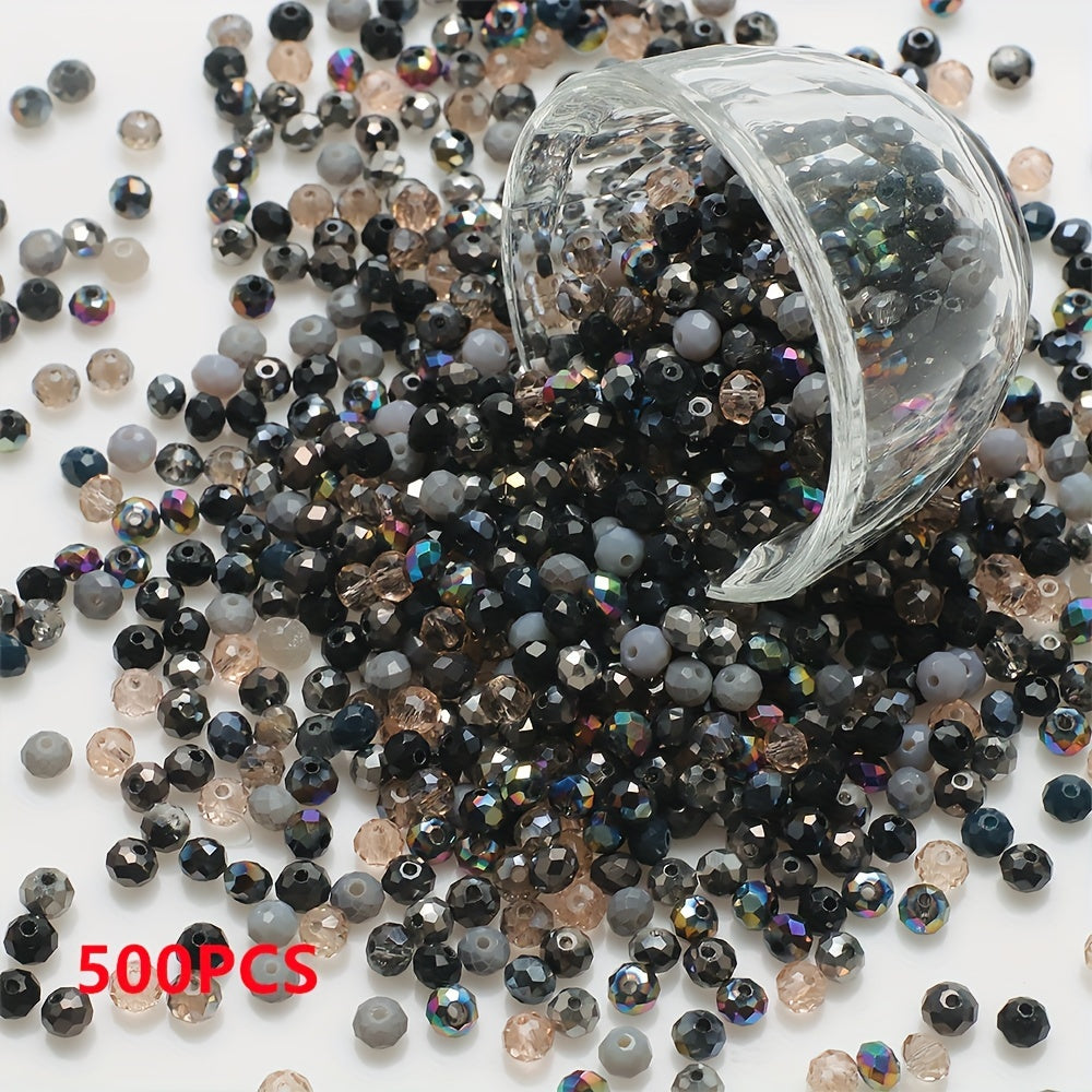 500 piezas de cuentas de vidrio plano de 3 mm de colores mezclados para hacer joyería y arte de uñas