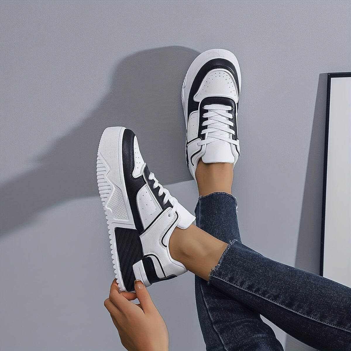 Women's Casual Wedge Sneakers - All-Season Lace-Up Shoes, Lightweight