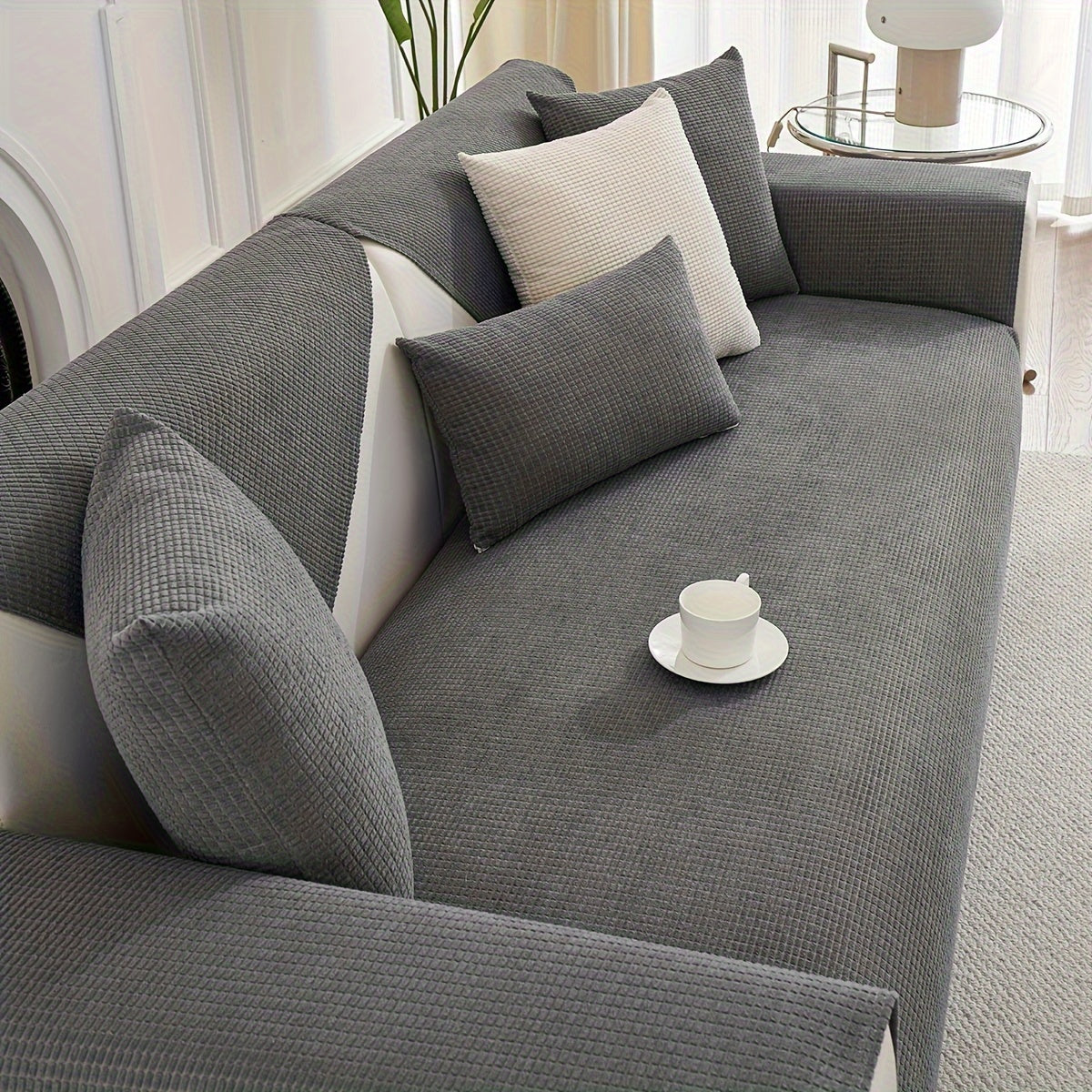 All-Season Velvet Sofa Cushion with Anti-Cat Scratch and Non-Slip Features