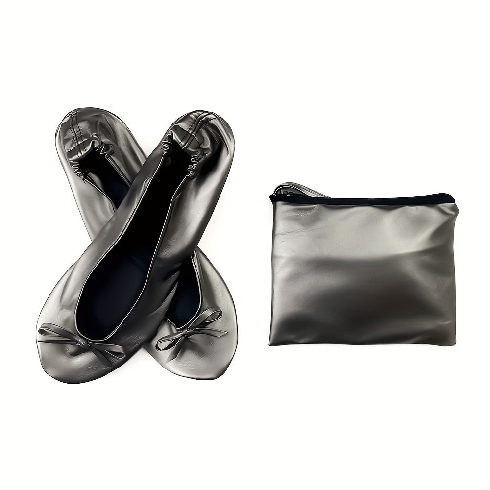 Women's Folding Indoor Dance Shoes Flat Slippers for Weddings