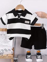 Boys Summer Outfit Plaid Shorts and Short-Sleeve Shirt Cotton Casual Age 12 Months+