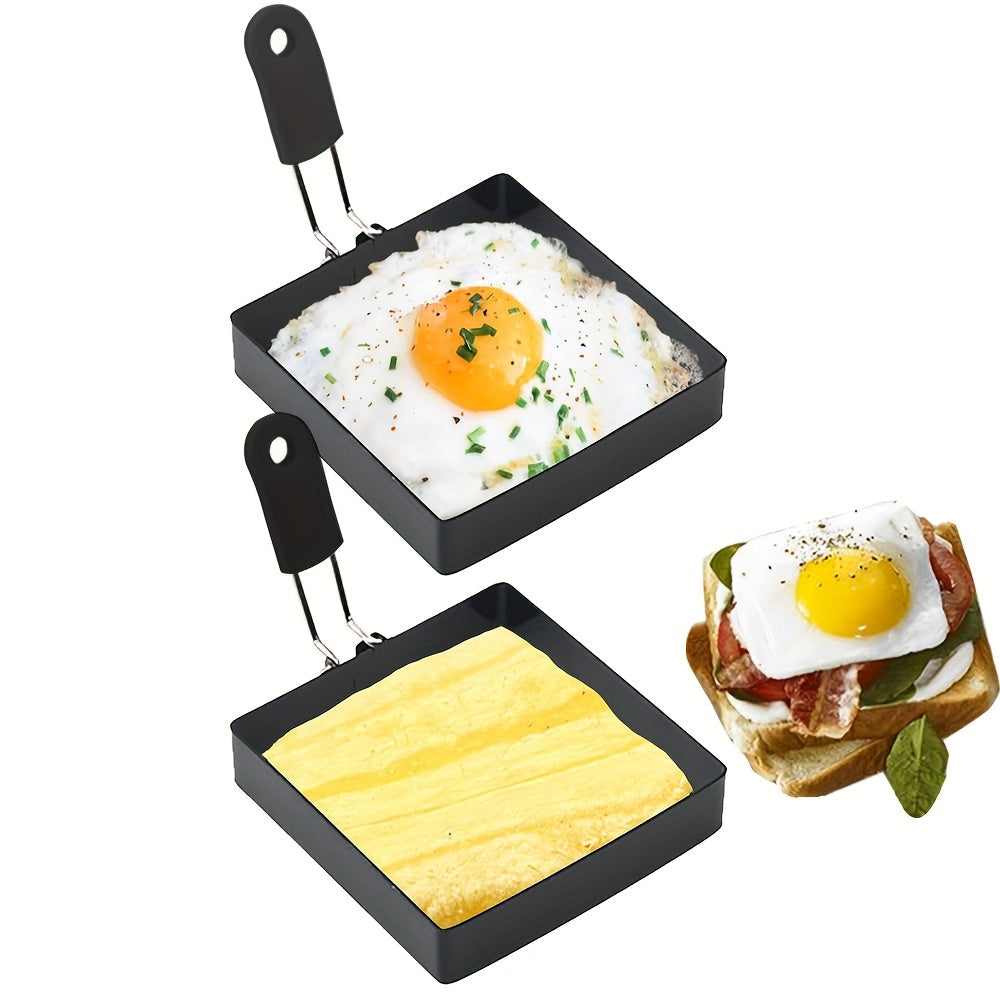 Two Pieces 10.16cm Non-Stick Stainless Steel Egg and Pancake Rings for Omelets Muffins