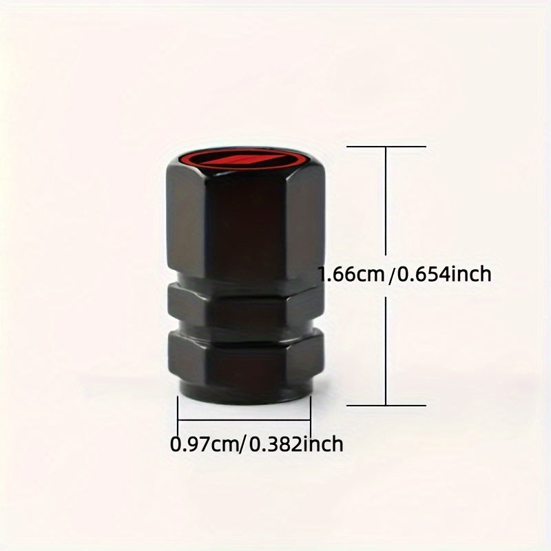 Набор из 4 алюминиевых колпачков для клапанов для автомобильных и велосипедных шин