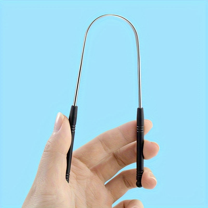 Tilni tozalash uchun zanglamaydigan po'latdan yasalgan U-shakl ko'p rangli og'iz gigiyenasi asbobi