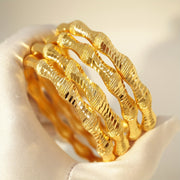 Gold-Plated Copper Cuff Bracelet Set for Women Elegant Jewelry for Everyday and Gifts