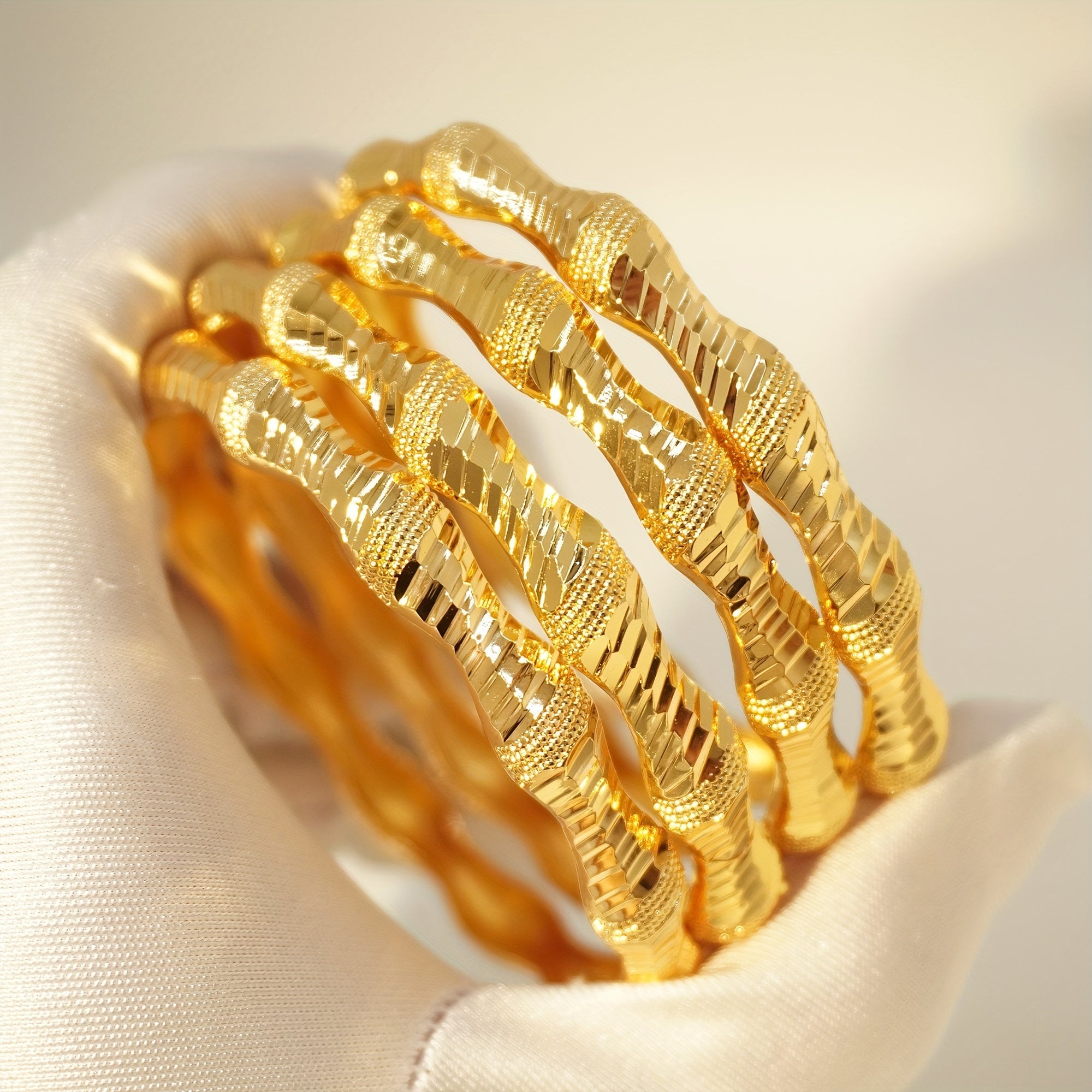 Gold-Plated Copper Cuff Bracelet Set for Women Elegant Jewelry for Everyday and Gifts