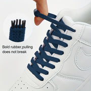 Unisex Nylon No-Tie Shoelaces with Adjustable Metal Buckles 1 Pair