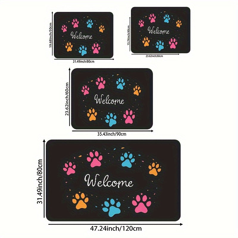 Paw Print Gaming Room Rug 8mm Thick Easy to Clean Durable Carpet for Any Room