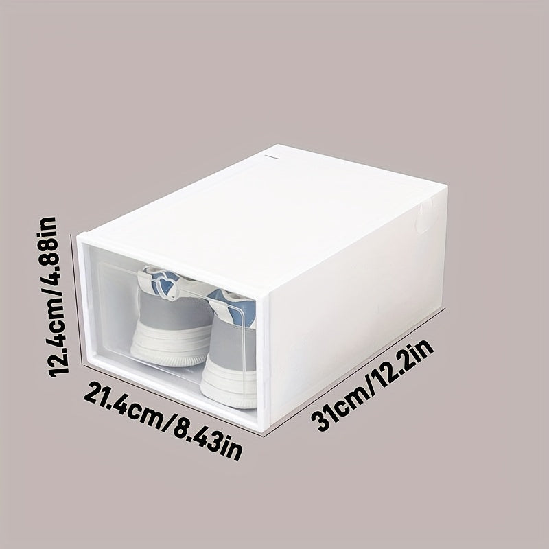 12 Pack Clear Plastic Shoe Storage Bins for Sneakers and Shoes Dustproof Moistureproof Space-Saving Organizer