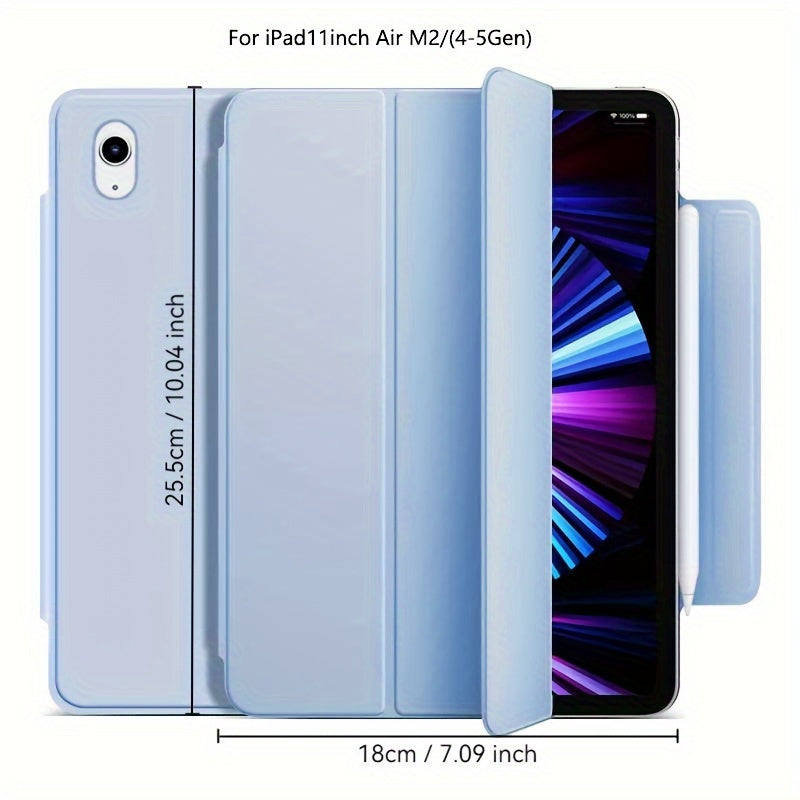 iPad Mini 6, Air 4/5, Pro 11 2022, Air 6 11inch 2024 uchun sun'iy charm aqlli qop. Qalam ushlagichi, kuchli magnit yopilishi va ultra ingichka dizayni bilan egiluvchan qattiq qopqoqni o'z ichiga oladi.