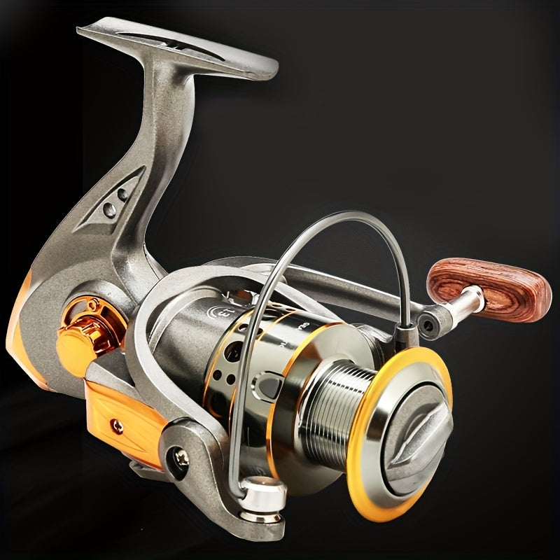 High-Performance Spinning Fishing Reel Stainless Steel Copper Aluminum Alloy Smooth Bearings Wooden Handle for Freshwater Saltwater