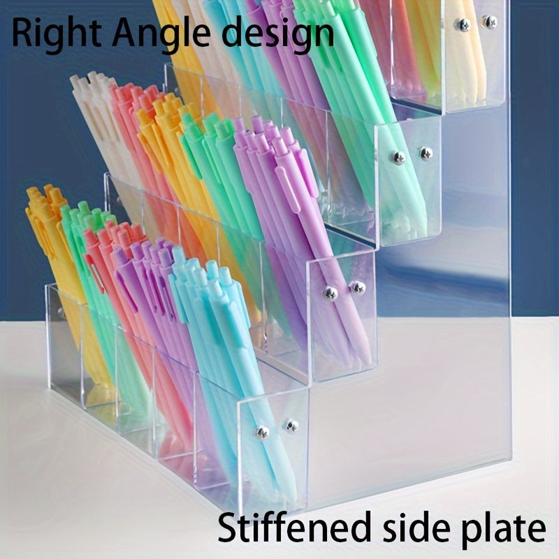 Acrylic Transparent Storage Rack with 5-Grid Partition for Cosmetics and Office Use