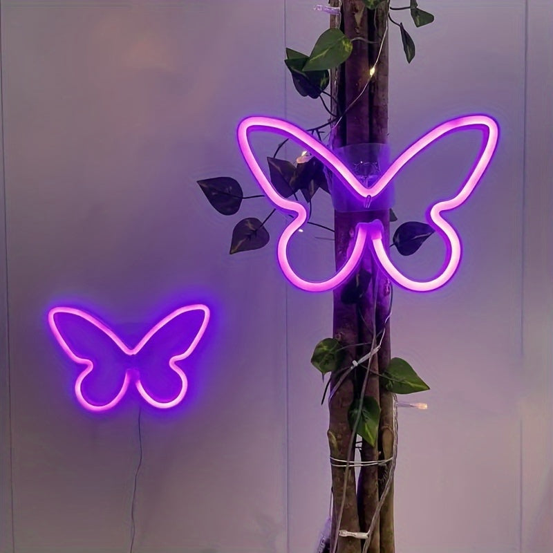 LED Butterfly Neon Sign Light for Bedroom Girls Room Decoration USB Battery Operated