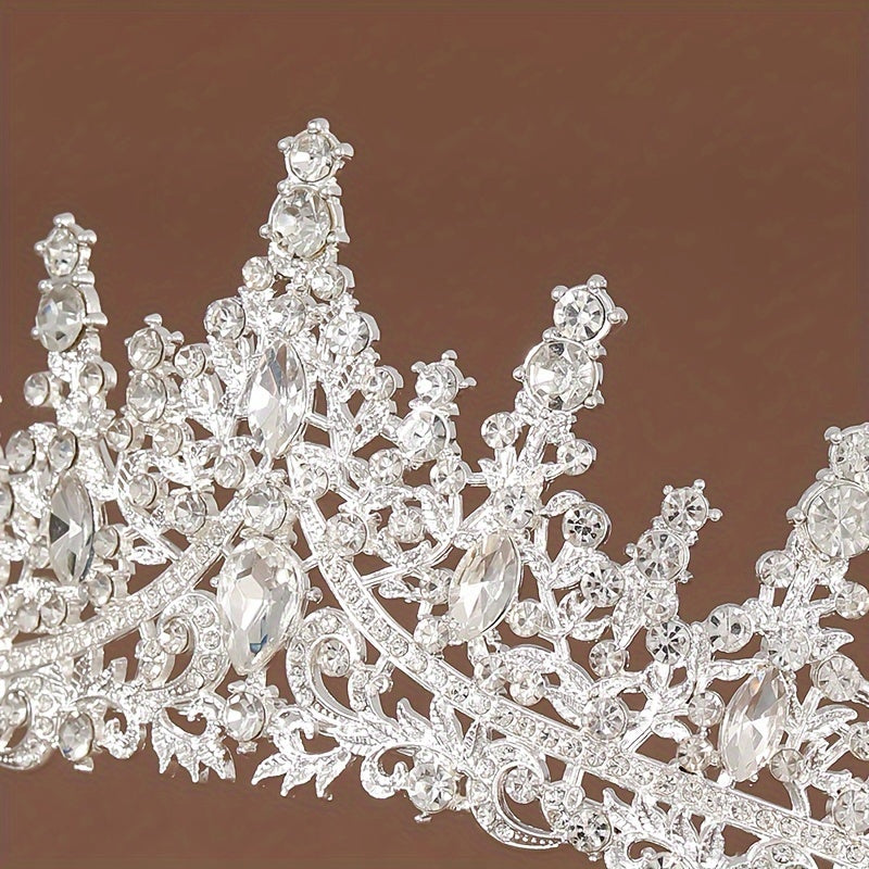 Silvery Wedding Crown for Elegant Ladies Bridal Hair Accessory