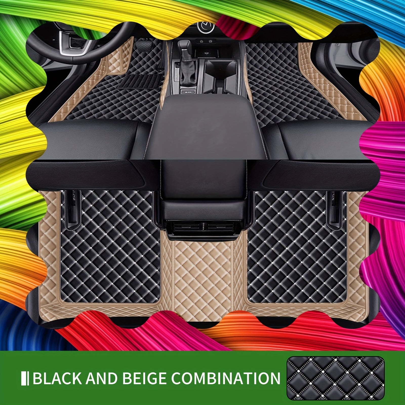 Car Floor Mat Set for SUV Leather Waterproof Durable Easy to Clean