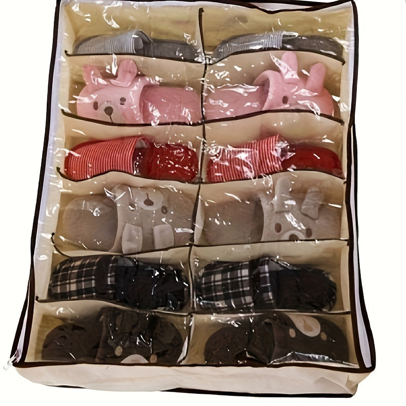 Пластиковая коробка для обуви с 12 отделениями, пылезащитный и влагозащитный контейнер для хранения