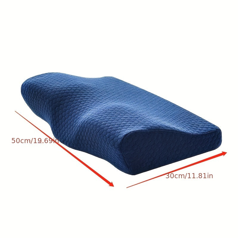 Memory Foam Butterfly Neck Pillow for Support Reversible Cover Orthopedic Rebound