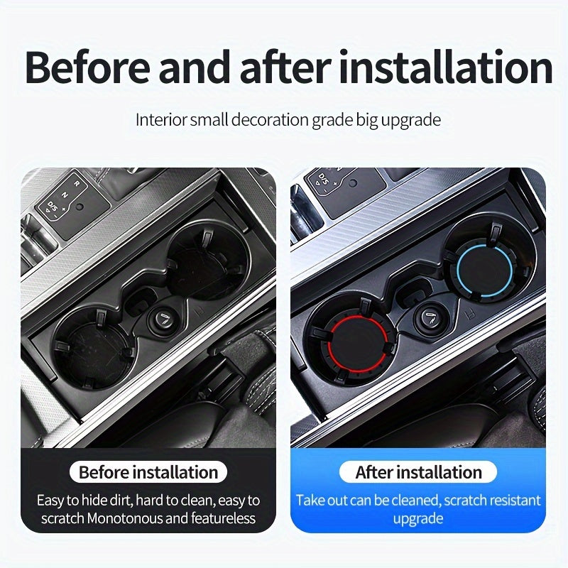 2 Pack Silicone Car Cup Holder Coasters Non-Slip Water Absorbent Wear-Resistant