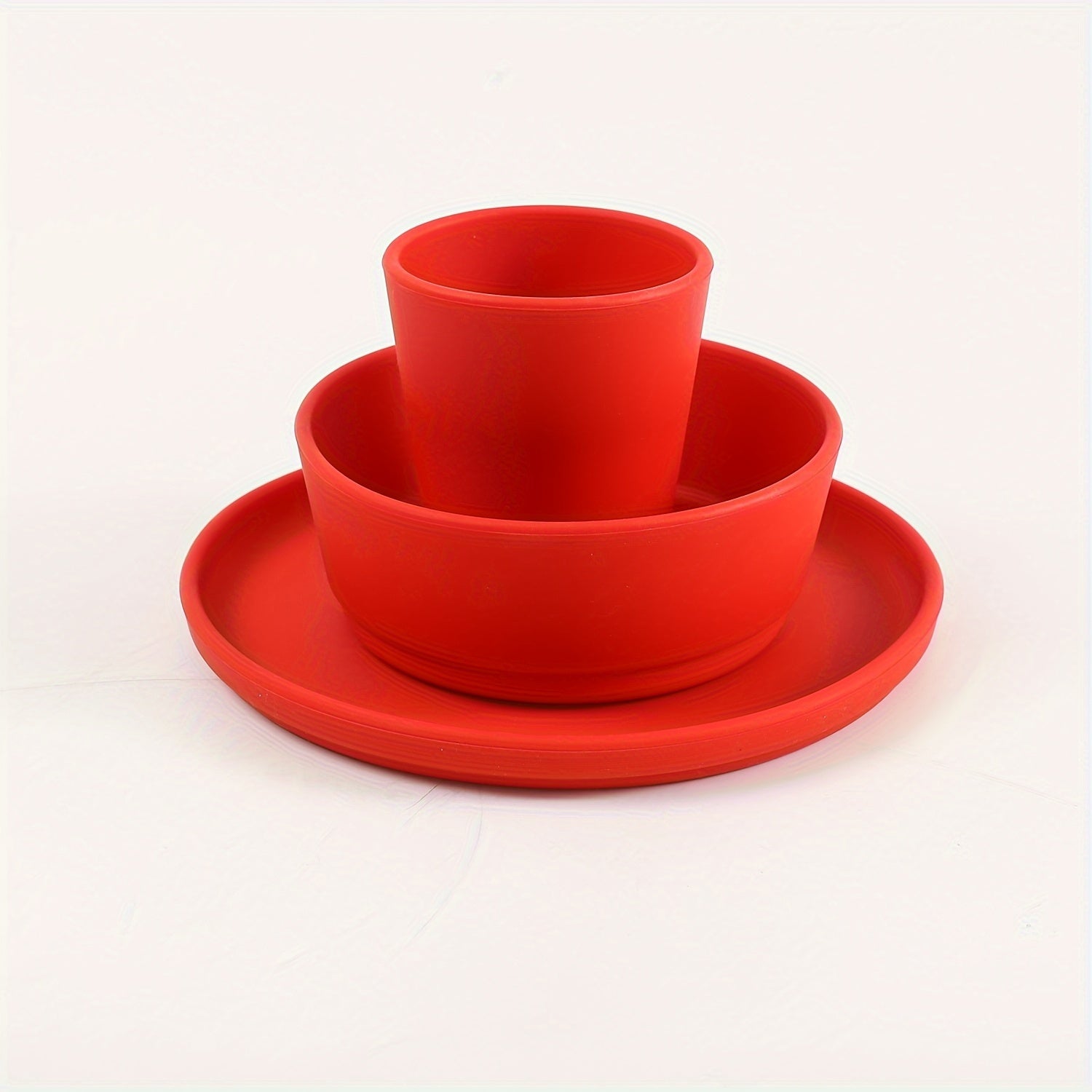 Juego de alimentación de silicona para niños, platos, cuencos y tazas reutilizables, libre de BPA, duradero