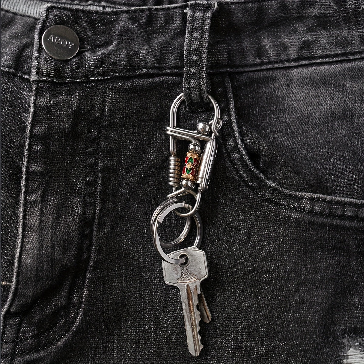 Handcrafted Stainless Steel Keychain Durable Keyring Gift Accessory