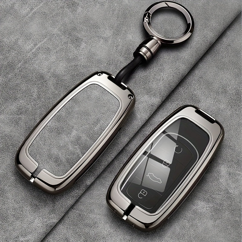 Luxury Zinc Alloy Car Key Fob Cover with Strap and Keychain for SUV