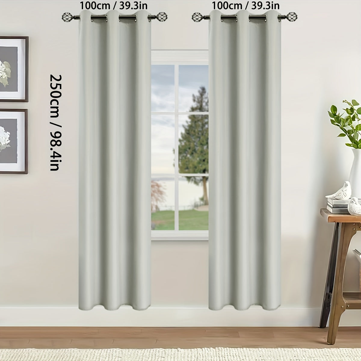 Blackout Curtains for Bedroom and Living Room, UV Protection, Easy Slide