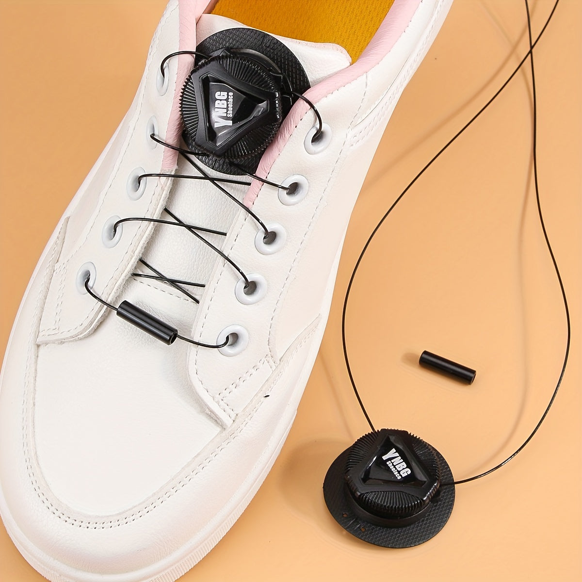 No-Tie Shoe Laces Casual Style with Metal Buckles for Sneakers and Boots