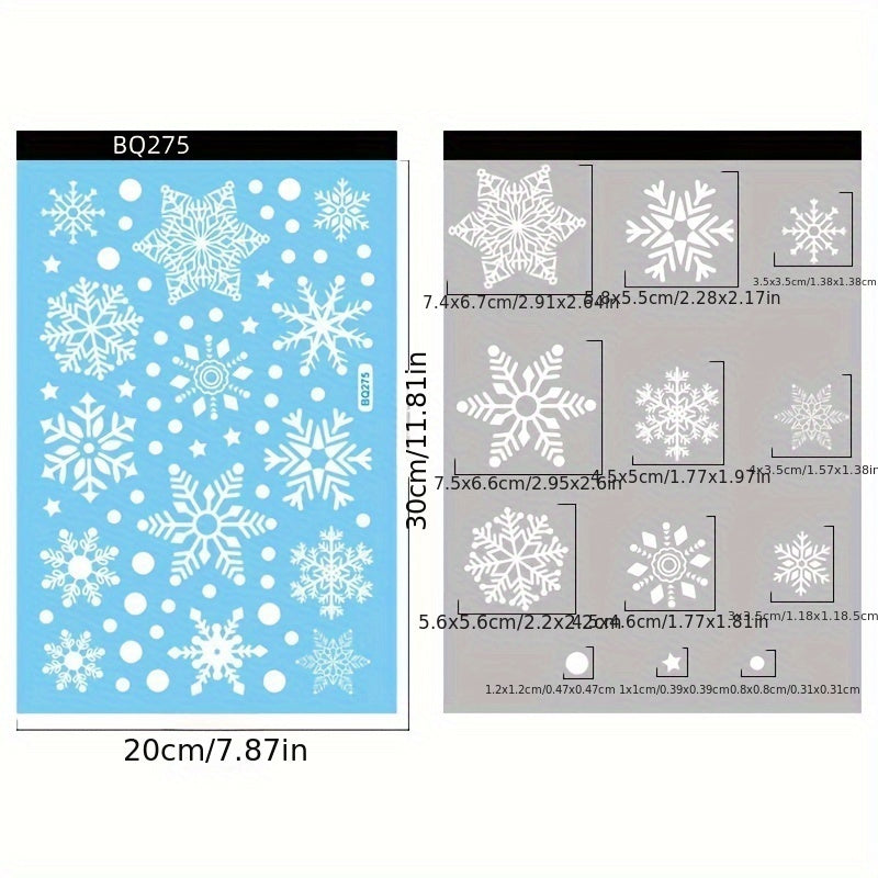 Double-Sided Christmas Decals for Windows Winter Holiday Decor Snowflake Clings