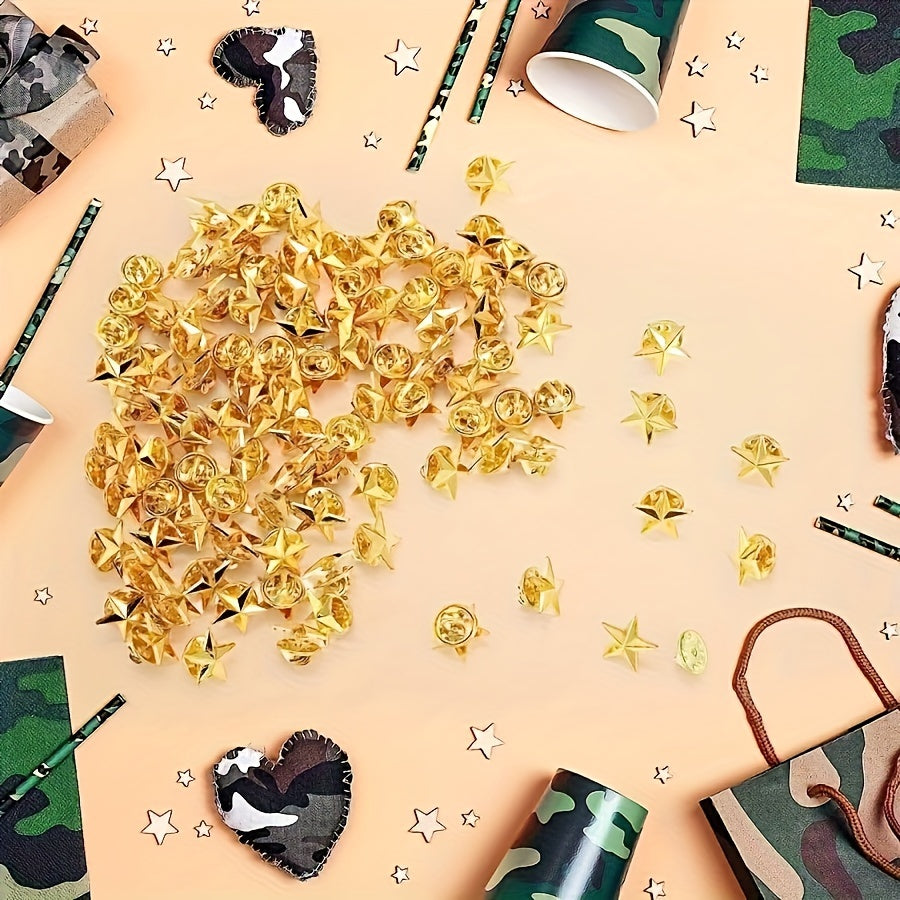 Set of 10 Patriotic Enamel Star Pins for Women Independence Day Jewelry