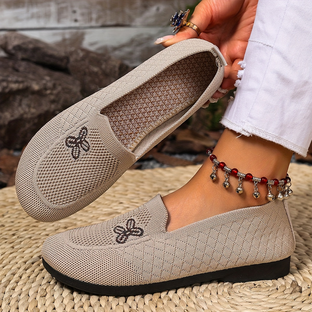 Women's Breathable Slip-On Casual Shoes Lightweight Non-Slip Butterfly in Multiple Colors