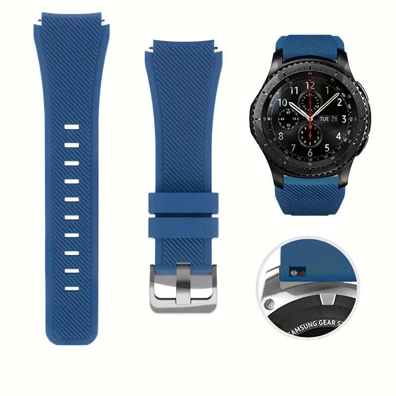 Men's Silicone Watch Strap 22mm Compatible with Galaxy Watch 3 45mm 46mm and Gear S3 Frontier