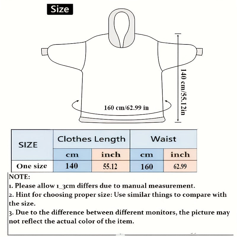 Sudadera con capucha de felpa para adultos con gran bolsillo, manta acolchada de borrego cálida