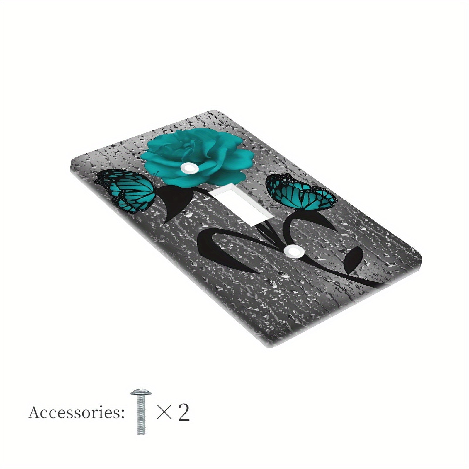 Teal Rose Flower Wall Plate 1pc Home Decor for Bedroom Kitchen Living Room
