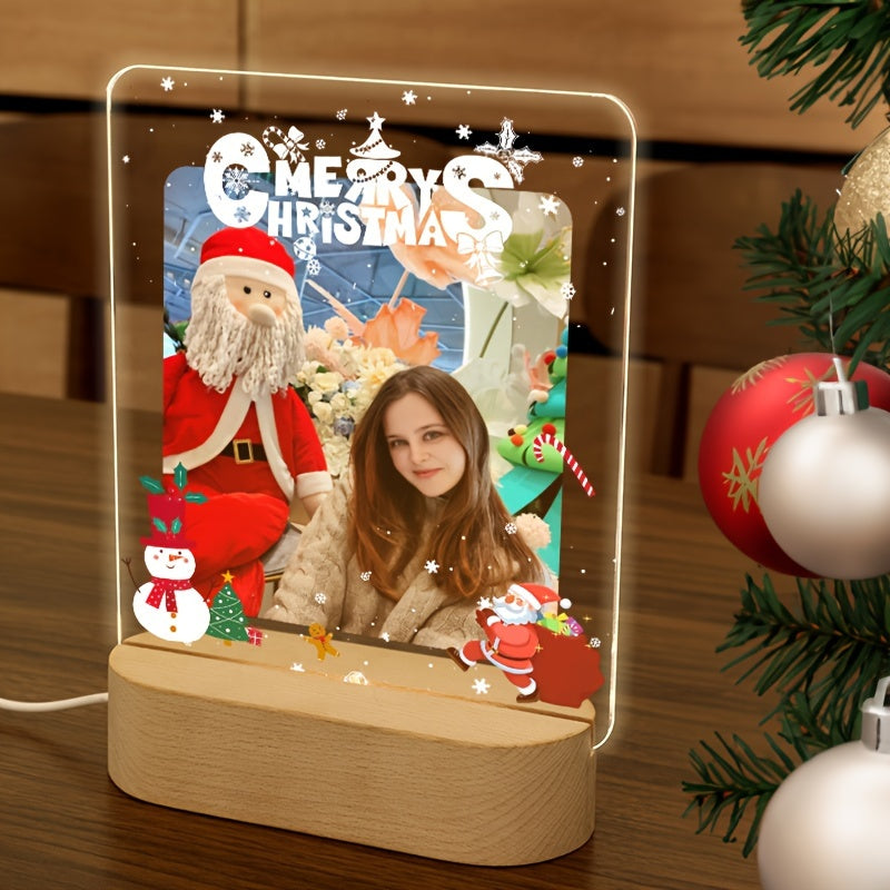 LED Light-Up Acrylic Photo Frame for Christmas Decor and Gifts