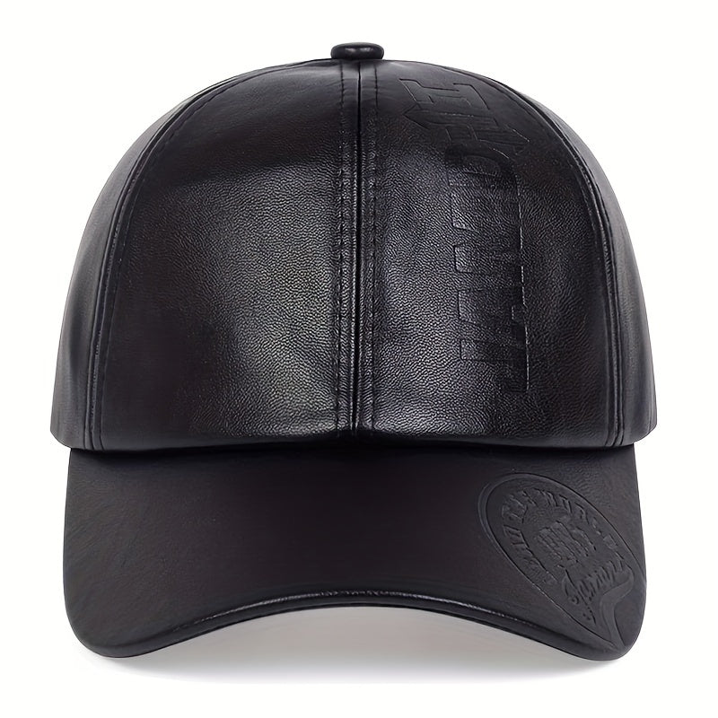 Men's PU Leather Baseball Cap Adjustable Breathable All-Season Gift