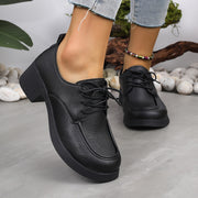 Women's Black Oxford Shoes Loafers With Soft Sole All-Season