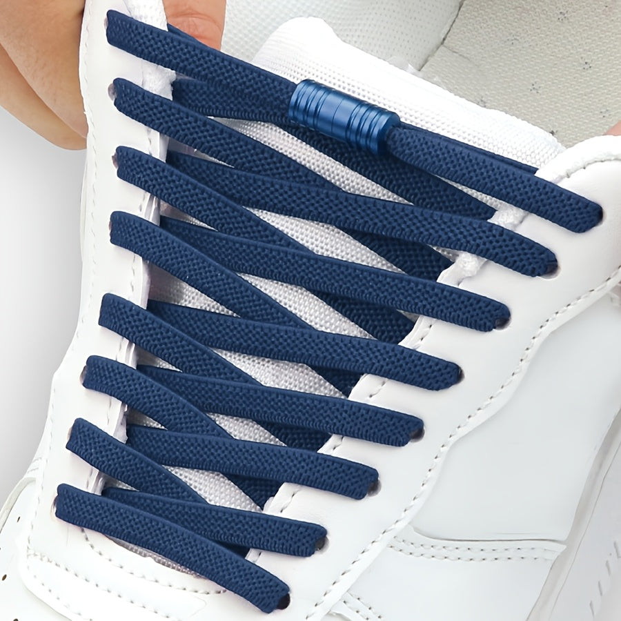 2-Pack Elastic No-Tie Shoelaces for Sneakers, Multi-Color, Locks