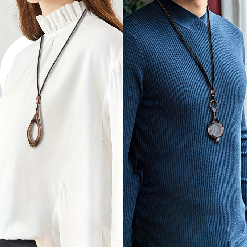 Lentes de lectura plegables ligeros en forma de colgante para mujeres y hombres, montura de plástico, soporte de tocador incluido